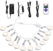 Linkable Under Cabinet LED Lighting 12V Dimmable Puck Lights with Wireless RF Remote Control, Hardwired & V1171-CC-BPVBCE012