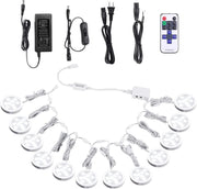 Linkable Under Cabinet LED Lighting 12V Dimmable Puck Lights with Wireless RF Remote Control, Hardwired & V1171-CC-BPVBFE012