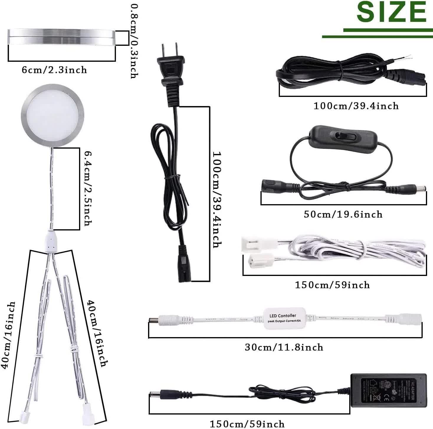 Linkable Under Cabinet LED Lighting 12V Dimmable Puck Lights with Wireless RF Remote Control, Hardwired & V1171-CC-BPVBFE012