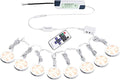 Linkable Under Cabinet LED Lighting 12V Dimmable Puck Lights Hardwired with Wireless RF Remote Control for V1171-CC-BPZBCA008-EU