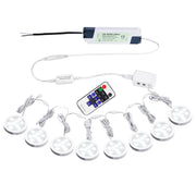 Linkable Under Cabinet LED Lighting 12V Slim Aluminum Dimmable Puck Lights Direct Wired with RF Remote V1171-CC-BPZBFA008-EU