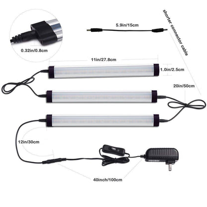 Dimmable Led Under Cabinet Lighting Bar Linkable Kits with Rocker Switch Under Counter Kitchen,Showcase,Shelf V1171-CC-BQHBCWD003