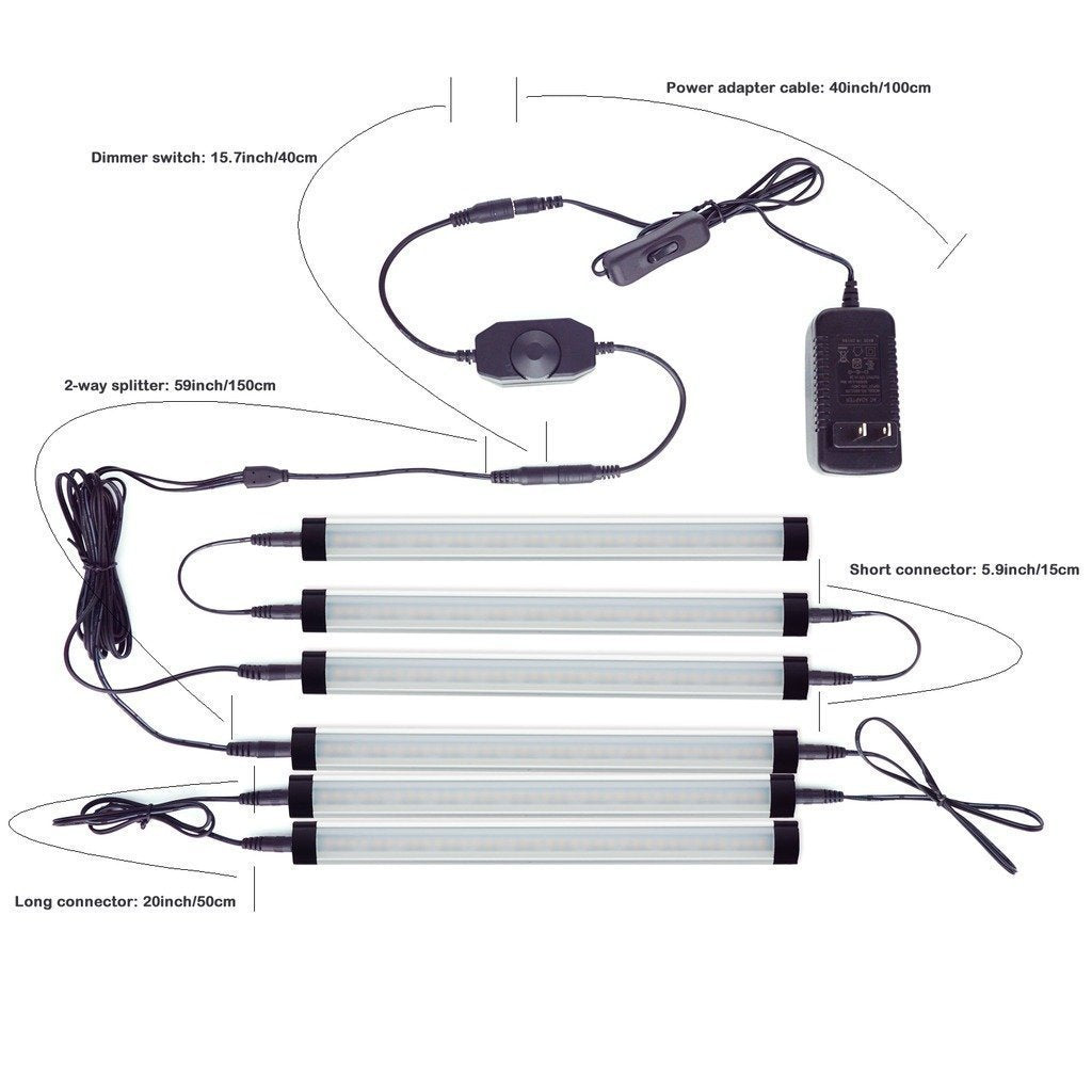 Dimmable Led Under Cabinet Lighting Bar Linkable Kits with Rocker Switch Under Counter Kitchen,Showcase,Shelf V1171-CC-BQHBFC006-AU