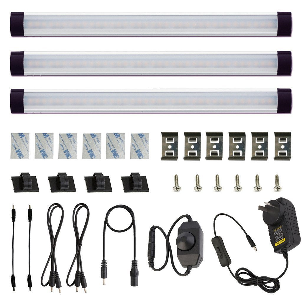 Dimmable Led Under Cabinet Lighting Bar Linkable Kits with Rocker Switch Under Counter Kitchen,Showcase,Shelf V1171-CC-BQHBWD003