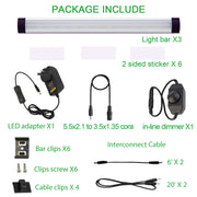 Dimmable Led Under Cabinet Lighting Bar Linkable Kits with Rocker Switch Under Counter Kitchen,Showcase,Shelf V1171-CC-BQHBWD003