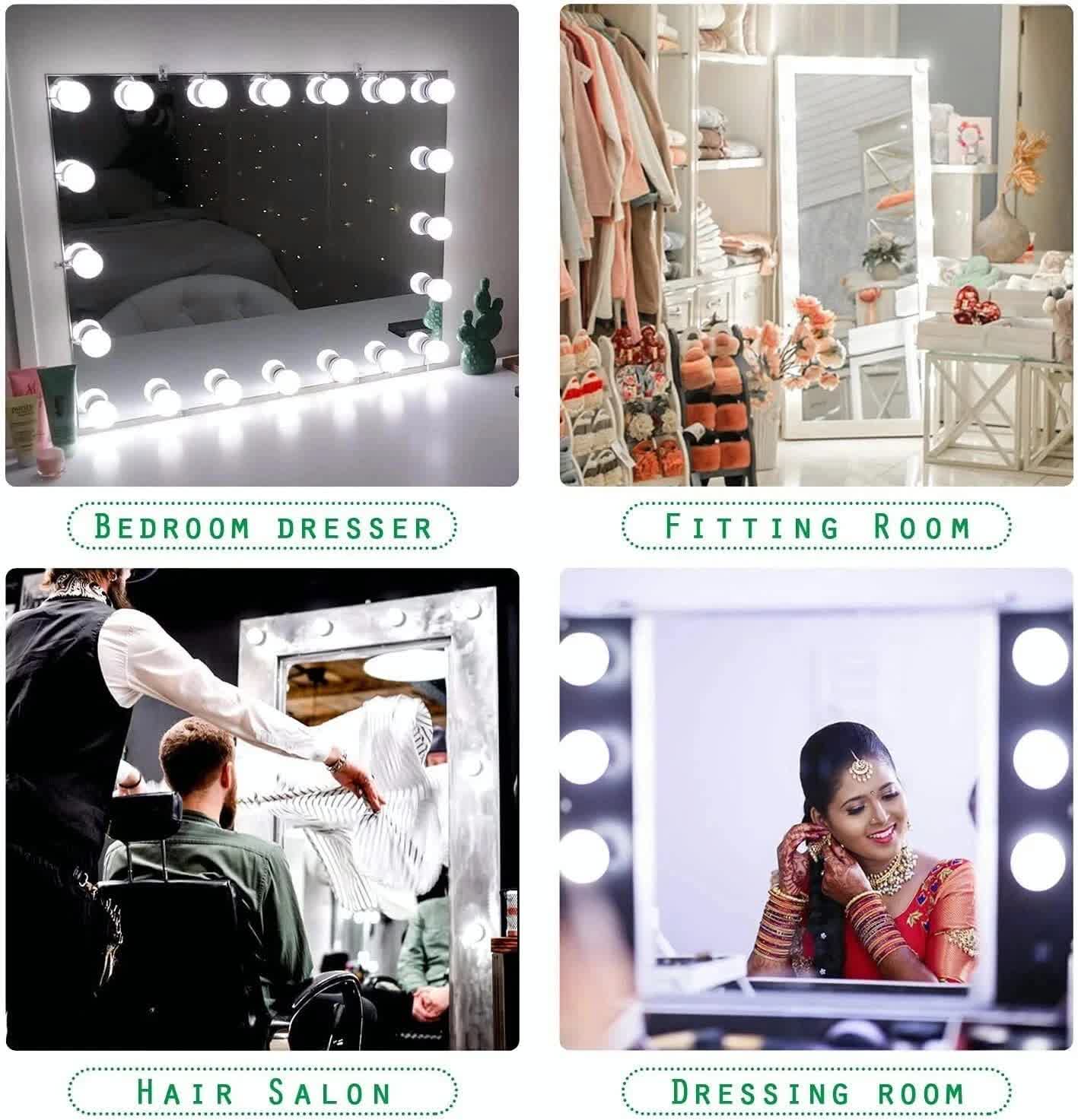 Hollywood LED Vanity Mirror Lights Kit,Stick on Dimmable Makeup Lights, 12V Mirror Lighting Strip Fixture for V1171-CC-BQKBND010