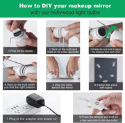 Hollywood LED Vanity Mirror Lights Kit,Stick on Dimmable Makeup Lights, 12V Mirror Lighting Strip Fixture for V1171-CC-BQKBND010