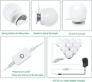 Hollywood LED Vanity Mirror Lights Kit,Stick on Dimmable Makeup Lights, 12V Mirror Lighting Strip Fixture for V1171-CC-BQKBND010