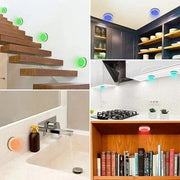 USB Rechangeable RGBW LED Cabinet Light Puck Lights 16Colors Timmer Remote Control 6 Pack V1171-CC-RGBW-6-CHARGE