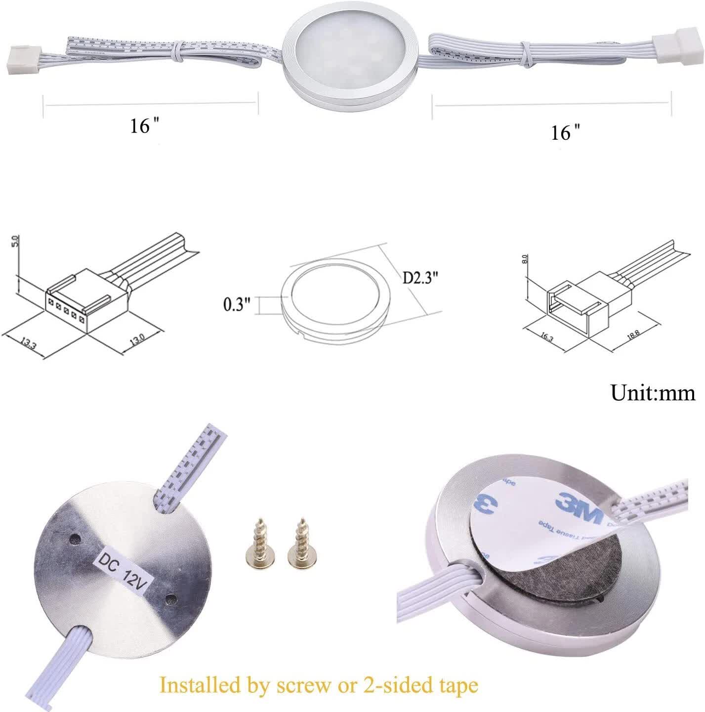 Under Counter LED Light Kit, RGBWW Under Cabinet Lighting, 10 Packs Colored Cabinet Lights with Wireless V1171-CC-RGBWW1024VAU