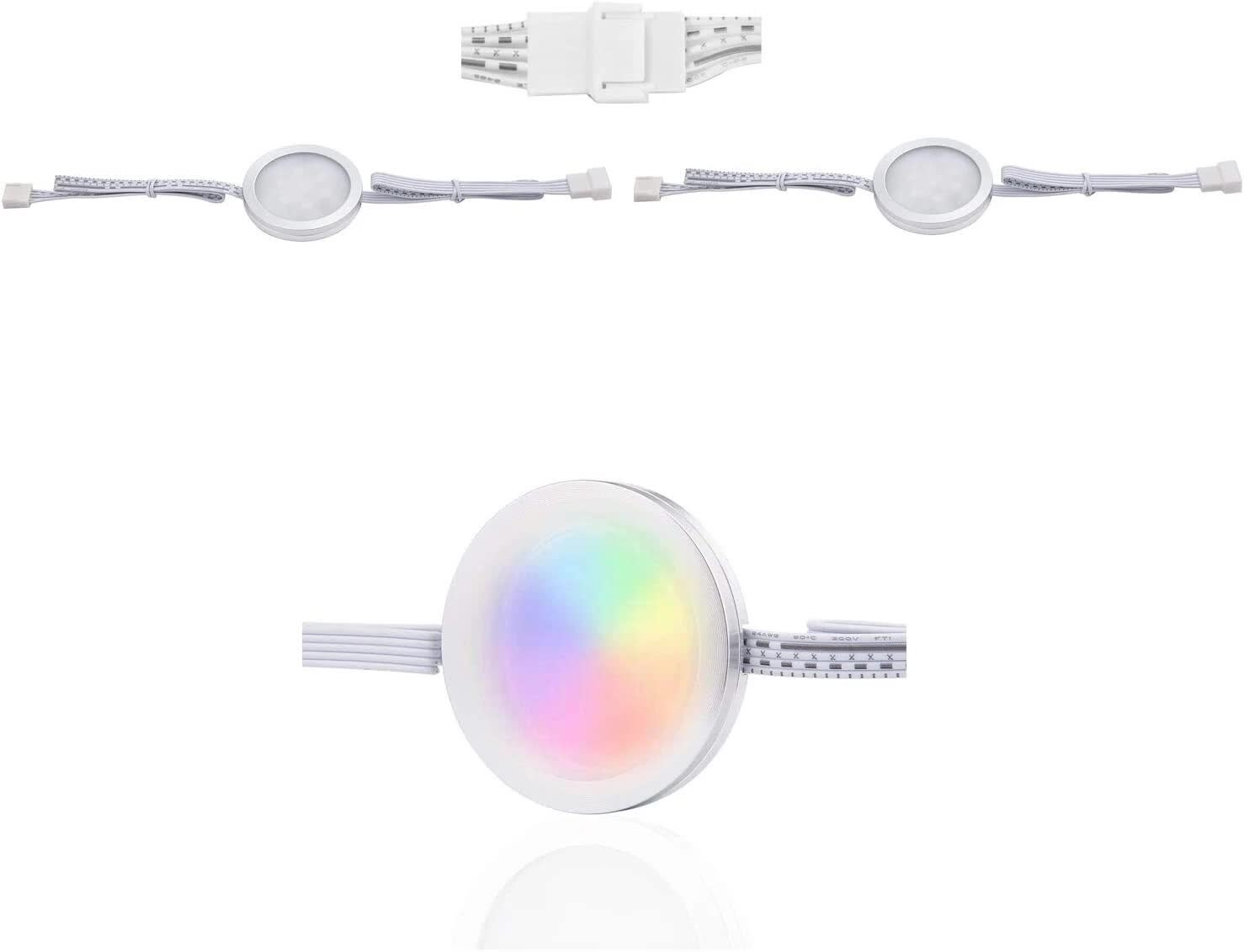 Under Counter LED Light Kit, RGBWW Under Cabinet Lighting, 10 Packs Colored Cabinet Lights with Wireless V1171-CC-RGBWW1024VAU