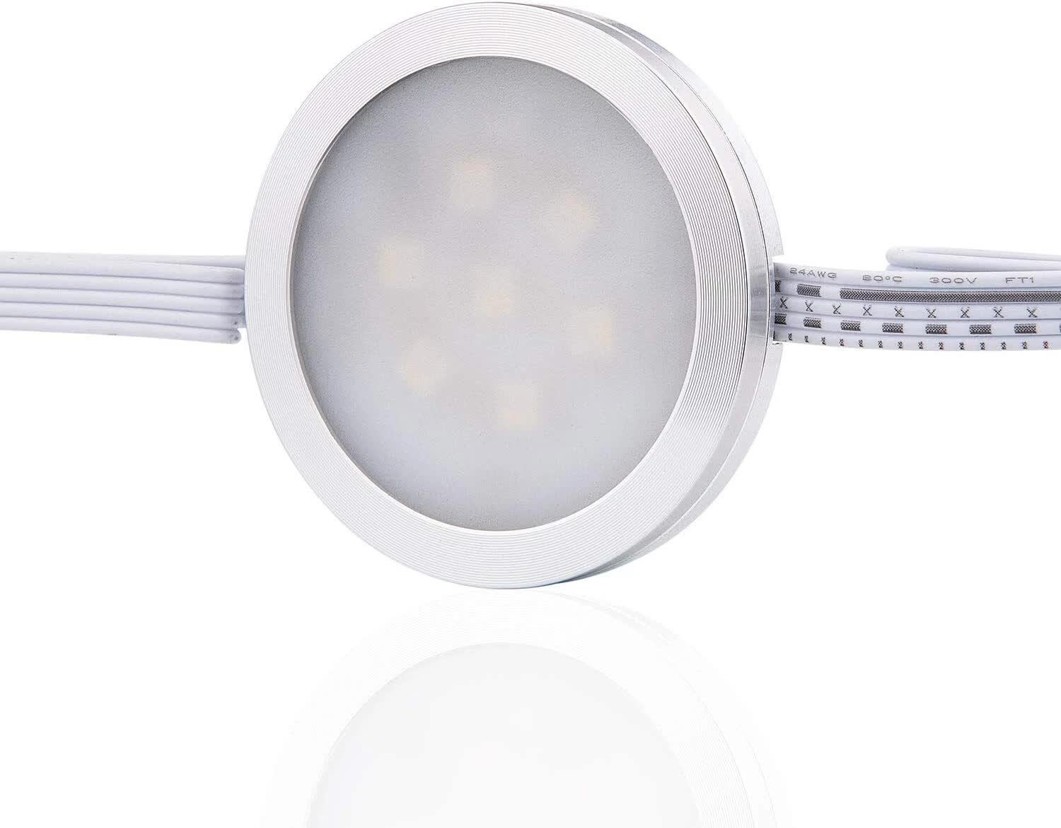 Under Counter LED Light Kit, RGBWW Under Cabinet Lighting, 10 Packs Colored Cabinet Lights with Wireless V1171-CC-RGBWW1024VAU
