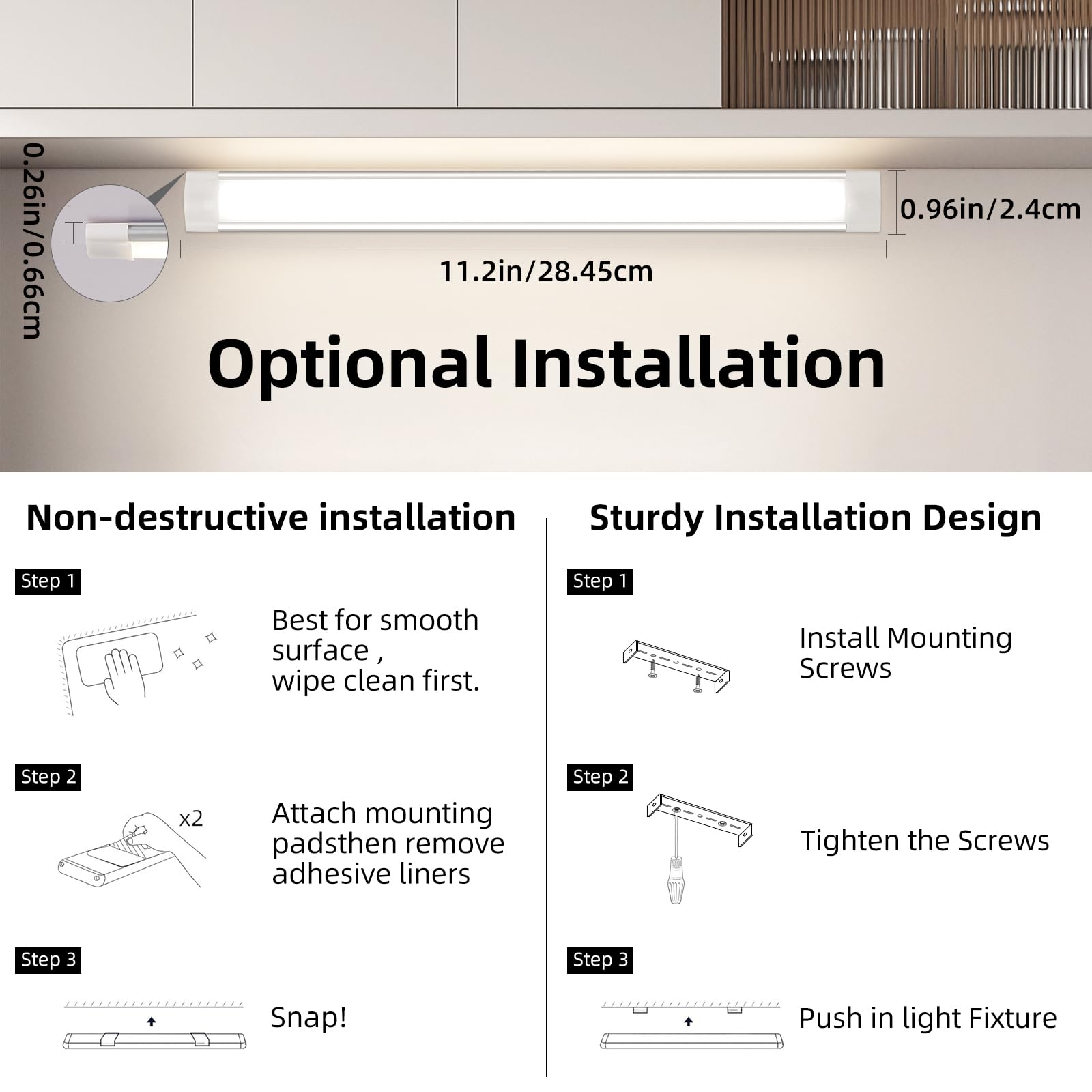 LED Under Cabinet Kitchen Lights for Motion Sensor Light,Dimmable 4000K Under Cupboard Light,Under Counter V1171-CC-SENSORBAR11-1