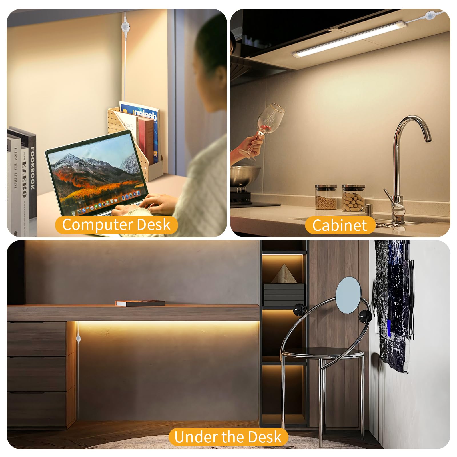 LED Under Cabinet Kitchen Lights for Motion Sensor Light,Dimmable 4000K Under Cupboard Light,Under Counter V1171-CC-SENSORBAR11-1