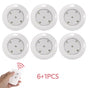6 LED Light Set with Remote - Warm White for Cabinets & Displays V1171-CC-TRAN-SMDWW1-6
