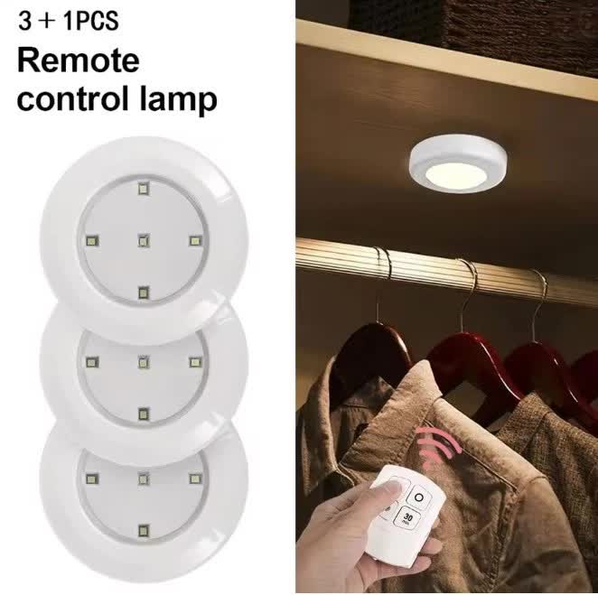 6 LED Light Set with Remote - Warm White for Cabinets & Displays V1171-CC-TRAN-SMDWW1-6