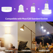 Battery Operated Light Bulbs, 5000mAh Rechargeable Light Bulb Set of 2 with Remote, 3 Colors 10 Levels V1171-CC-USB-RGB-CCT-CP-2