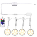 Linkable Under Cabinet LED Lighting 12V Dimmable Puck Lights Hardwired with Wireless RF Remote Control for V1171-CC-WW004-EU