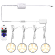 Linkable Under Cabinet LED Lighting 12V Dimmable Puck Lights Hardwired with Wireless RF Remote Control for V1171-CC-WW004-EU