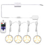 Linkable Under Cabinet LED Lighting 12V Dimmable Puck Lights Hardwired with Wireless RF Remote Control for V1171-CC-WW004-EU
