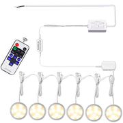 Linkable Under Cabinet LED Lighting 12V Dimmable Puck Lights Hardwired with Wireless RF Remote Control for V1171-CC-WW006-EU