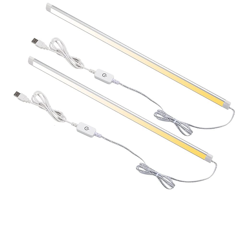 Dimmable Under Cabinet LED Lighting, Smart Touch Memory Function, 5V USB Powered LED Closet Light Bar CCT V1171-CCTBAR20