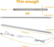 Dimmable Under Cabinet LED Lighting, Smart Touch Memory Function, 5V USB Powered LED Closet Light Bar CCT V1171-CCTBAR20