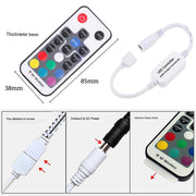 Mini Remote Controller for RGB Color LED Strip Lights, RF Dimmer for 12V DC LED Ribbon, LED Neon Sign, V1171-CP-300000160