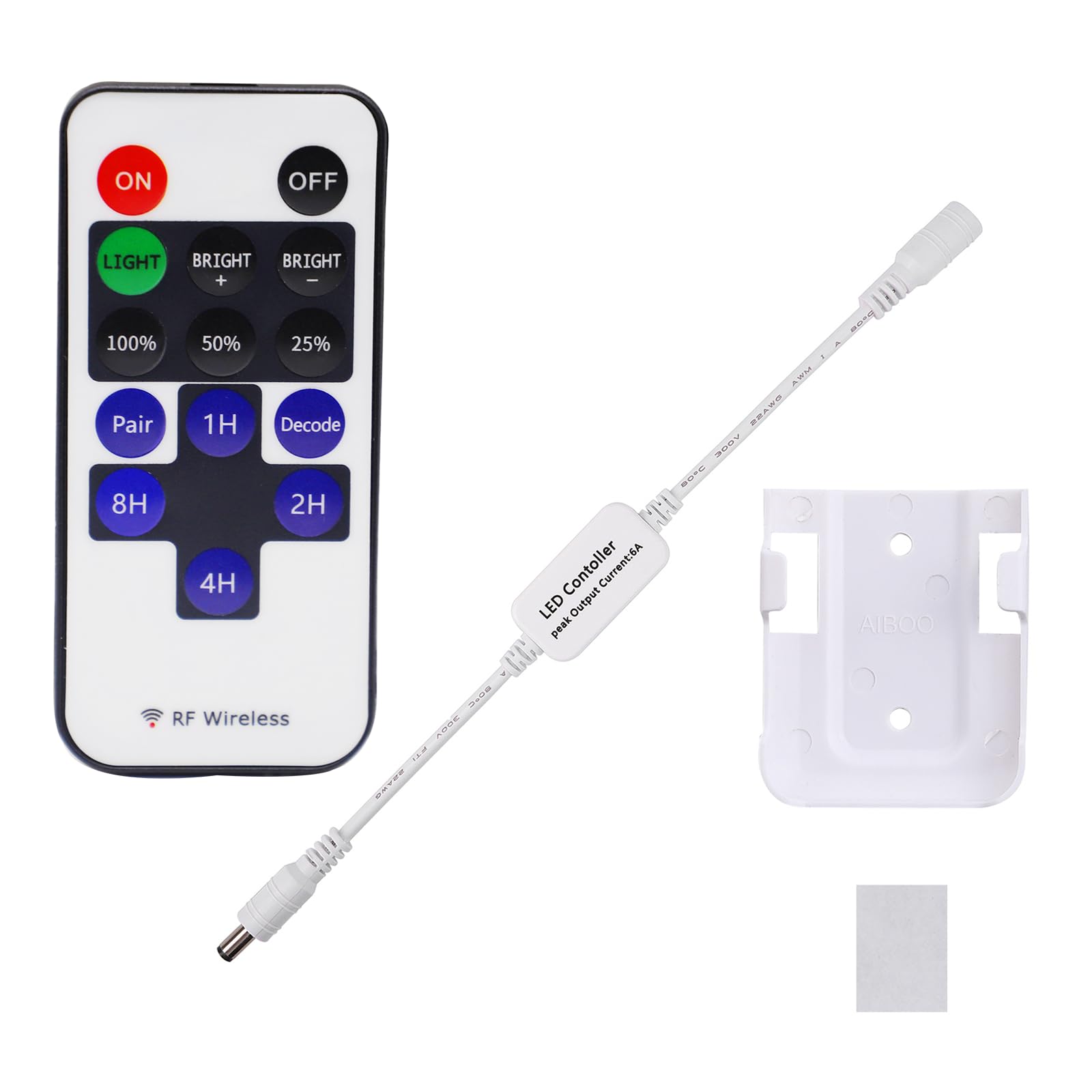 Updated Mini Remote Control for Single Color LED Strip Lights, RF Dimmer for 12V DC LED Ribbon, LED Neon V1171-CP-300000197