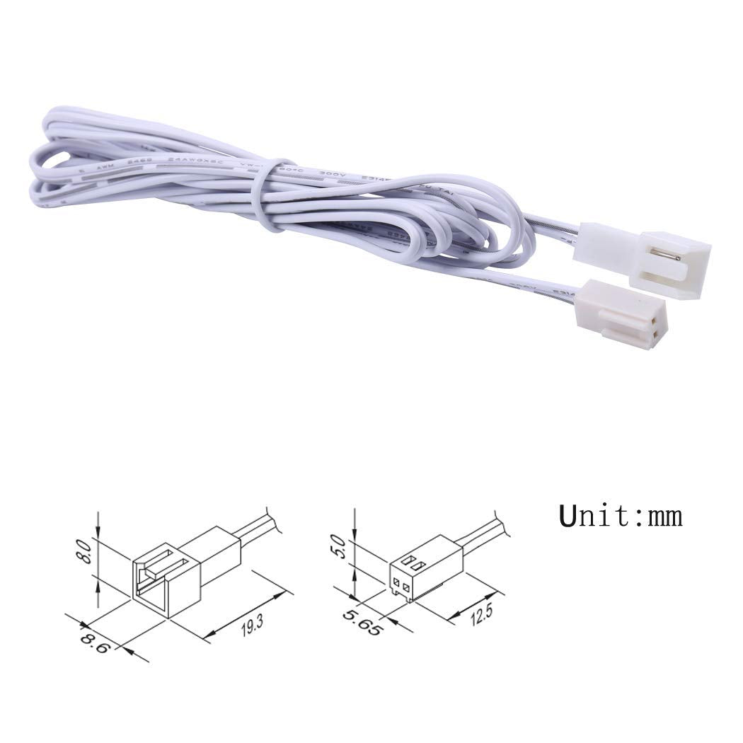 Extension Cables 9.84FT LED Under Cabinet Puck Lighting, 2-Pin Male and Female Cable Connector Extension V1171-CP-300000203-X6