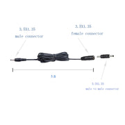 3.5X1.35 DC Connector for AIBOO Single White Kitchen Light Bar, 22AWG,Black Extension Cords,5ft.(3.5 X 1.35 V1171-CP-300000473