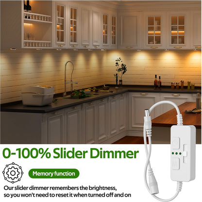 Single Color Slider Dimmer with Timer - PWM 1pc DC 5V/12V/24V LED Controller, 36W Max, Slide Brightness V1171-CP-BOM001471