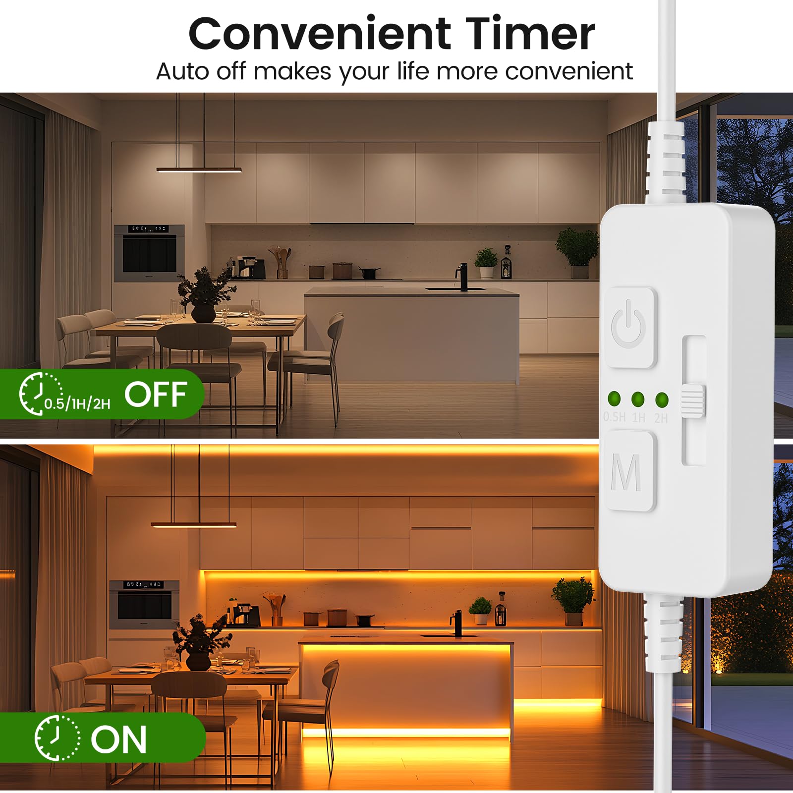 Single Color Slider Dimmer with Timer - PWM 1pc DC 5V/12V/24V LED Controller, 36W Max, Slide Brightness V1171-CP-BOM001471