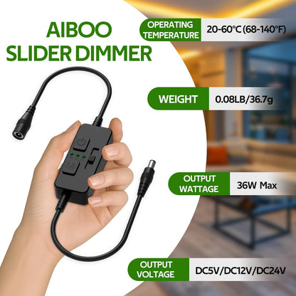 Single Color Slider Dimmer with Timer - PWM 1pc DC 5V/12V/24V LED Controller, 36W Max, Slide Brightness V1171-CP-BOM001472
