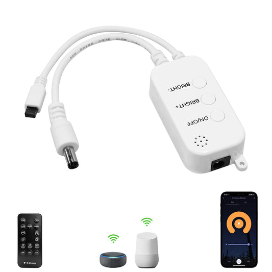 Smart WiFi Controller for Single Color Puck Lights, AIBOO Remote Control for LED Strip Lights, LED Neon Sign V1171-CP-HH-IR15-AI