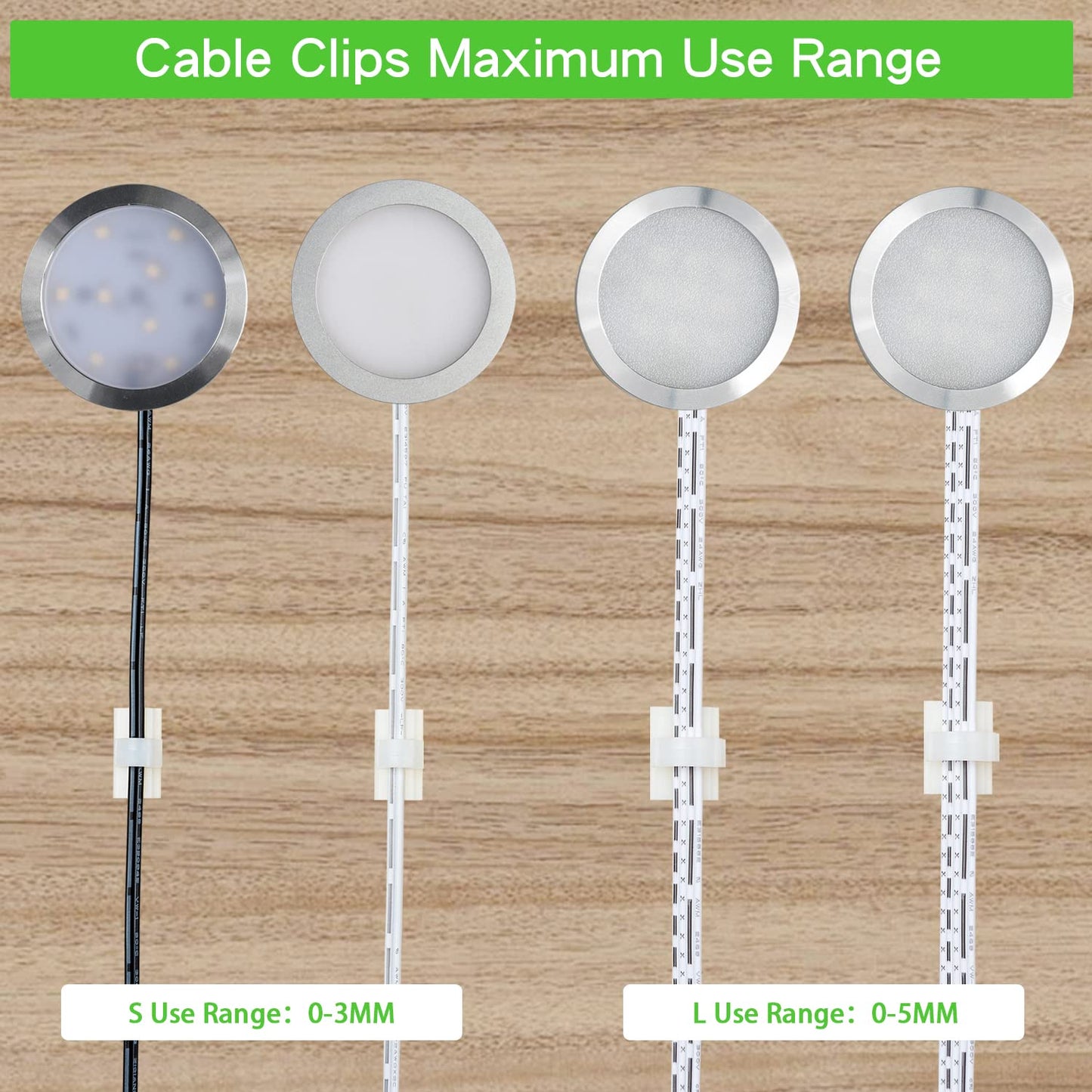 100PCS Cable Clips White, AIBOO Upgraded Wire Clips Adhesive with 50PCS Small Size & 50PCS Large Size Cable V1171-CP-WHITE100