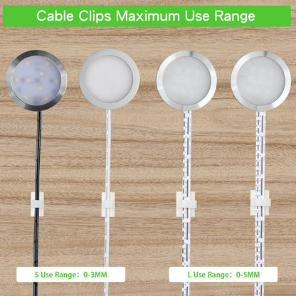 100PCS Cable Clips White, AIBOO Upgraded Wire Clips Adhesive with 50PCS Small Size & 50PCS Large Size Cable V1171-CP-WHITE100