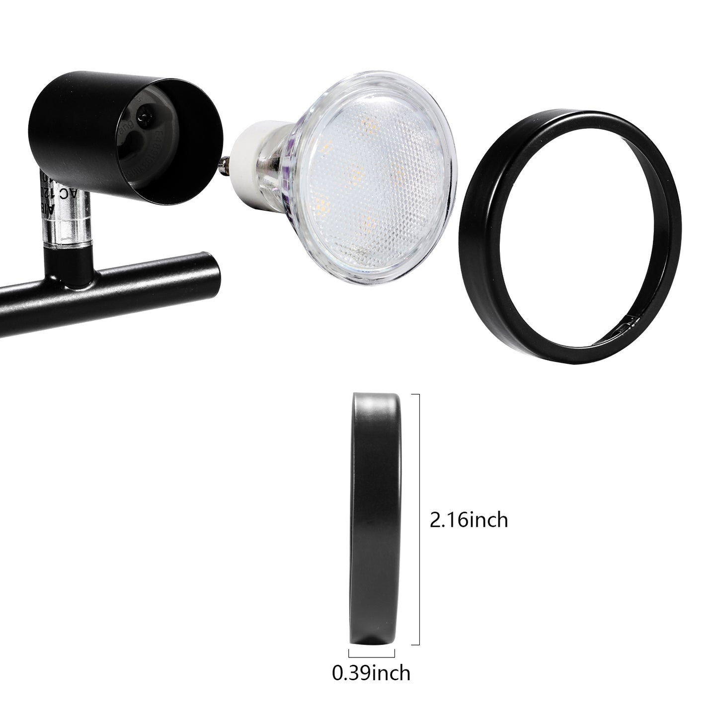 6 Pack GU10/MR16 Bulb Decorative Trim Rings, Heat Insulation Anti-Scald Protective Rings for Track Lighting, V1171-CP-XA-7O11-9O96