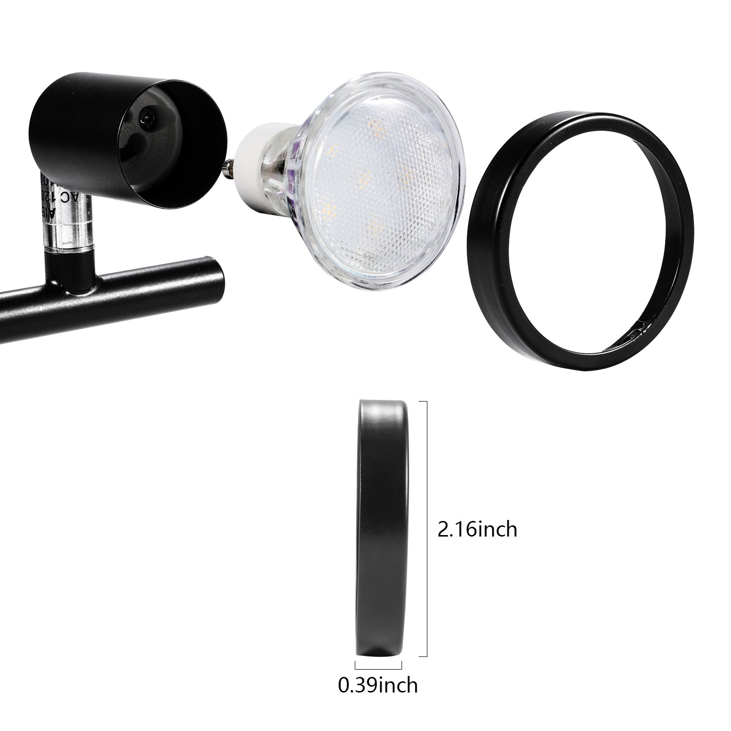 6 Pack GU10/MR16 Bulb Decorative Trim Rings, Heat Insulation Anti-Scald Protective Rings for Track Lighting, V1171-CP-XA-7O11-9O96