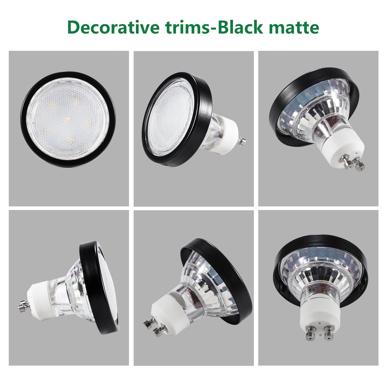 6 Pack GU10/MR16 Bulb Decorative Trim Rings, Heat Insulation Anti-Scald Protective Rings for Track Lighting, V1171-CP-XA-7O11-9O96