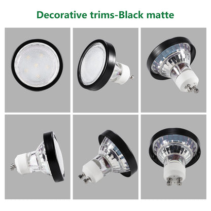 6 Pack GU10/MR16 Bulb Decorative Trim Rings, Heat Insulation Anti-Scald Protective Rings for Track Lighting, V1171-CP-XA-7O11-9O96