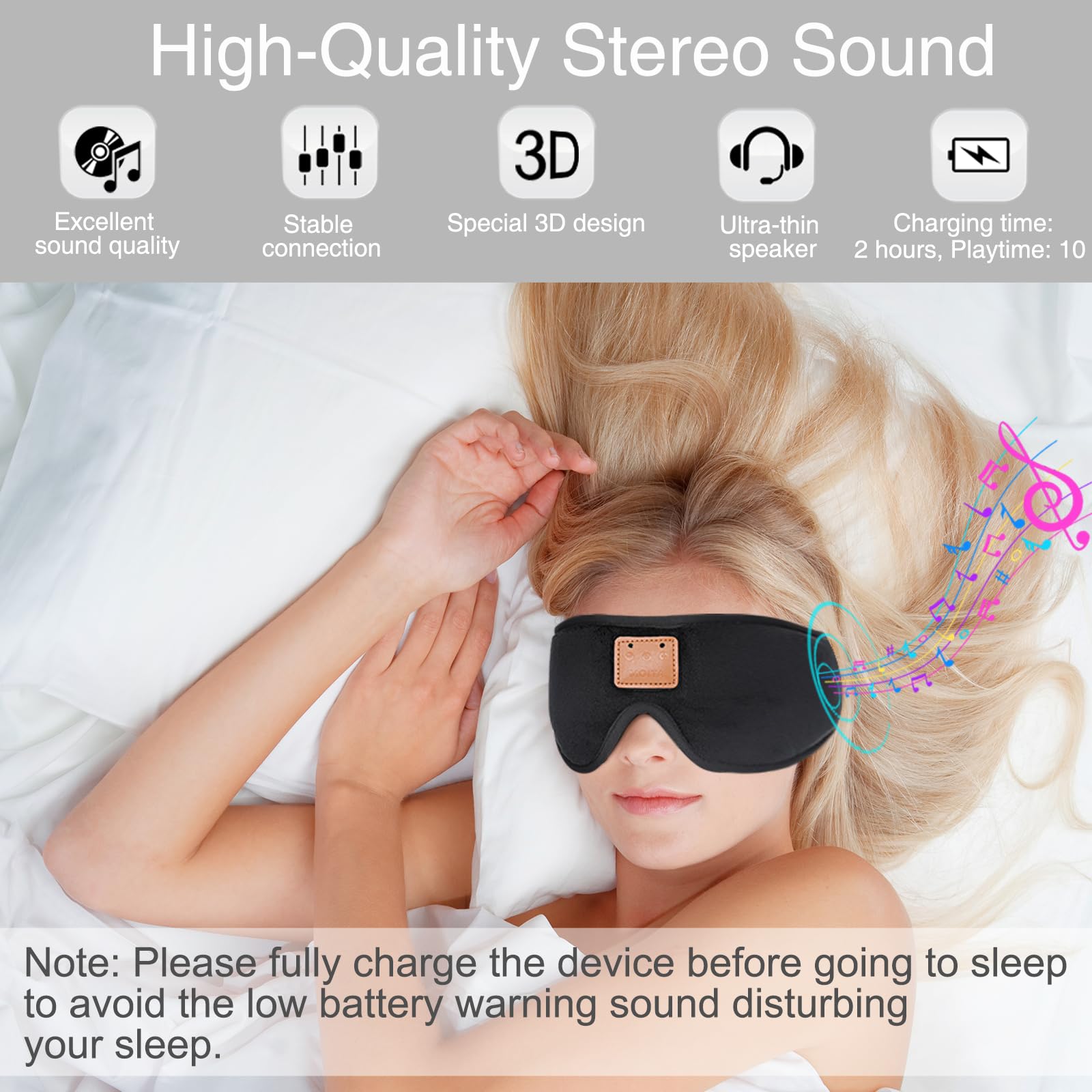 Sleep Headphones Bluetooth Headband for Sleeping, Sports Headphones Music Sleep Headphones Headband for V1171-CT-VG003