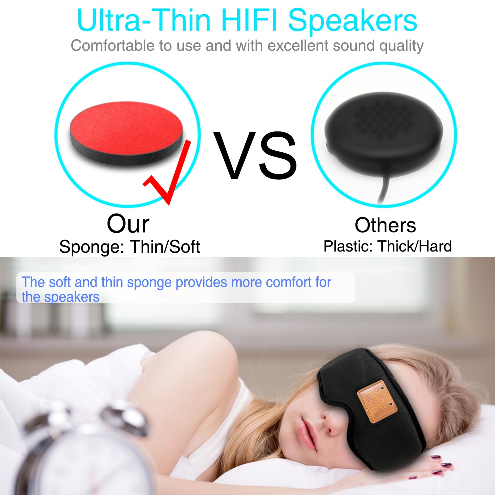 Sleep Headphones Bluetooth Headband for Sleeping, Sports Headphones Music Sleep Headphones Headband for V1171-CT-VG003