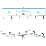 Kitchen Lights, 6-Light Ceiling Lighting Kits, Swivelling Ceiling Spotlight for Bedroom, Kitchen and Living V1171-CX-300000198