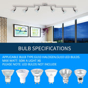 Kitchen Lights, 6-Light Ceiling Lighting Kits, Swivelling Ceiling Spotlight for Bedroom, Kitchen and Living V1171-CX-300000198