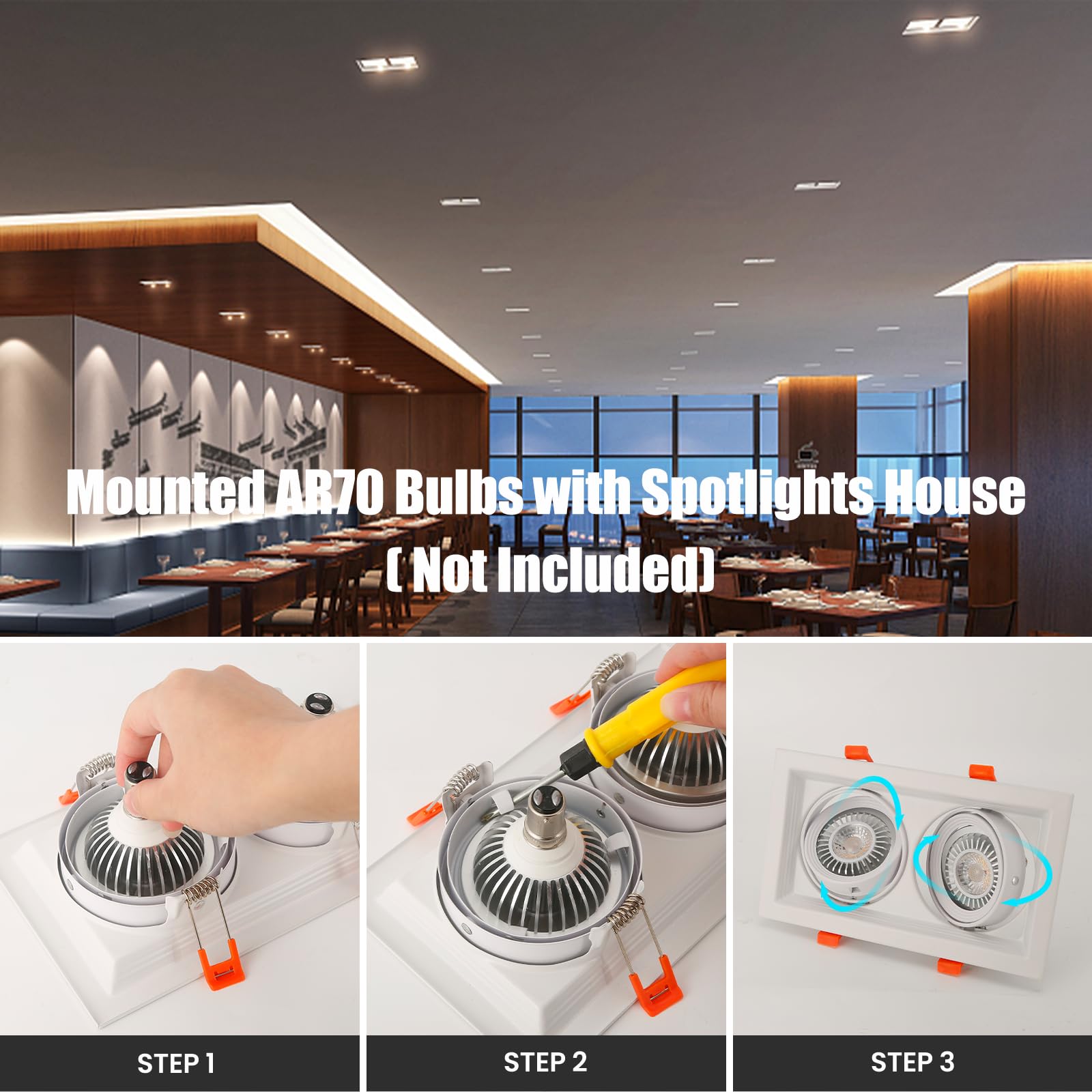 AR70 LED Light Bulb BA15D B15 Base, AC/DC12V Input, 7W 500lm for Home Household Commercial Lighting, 50W V1171-CX-AAFNB007-4