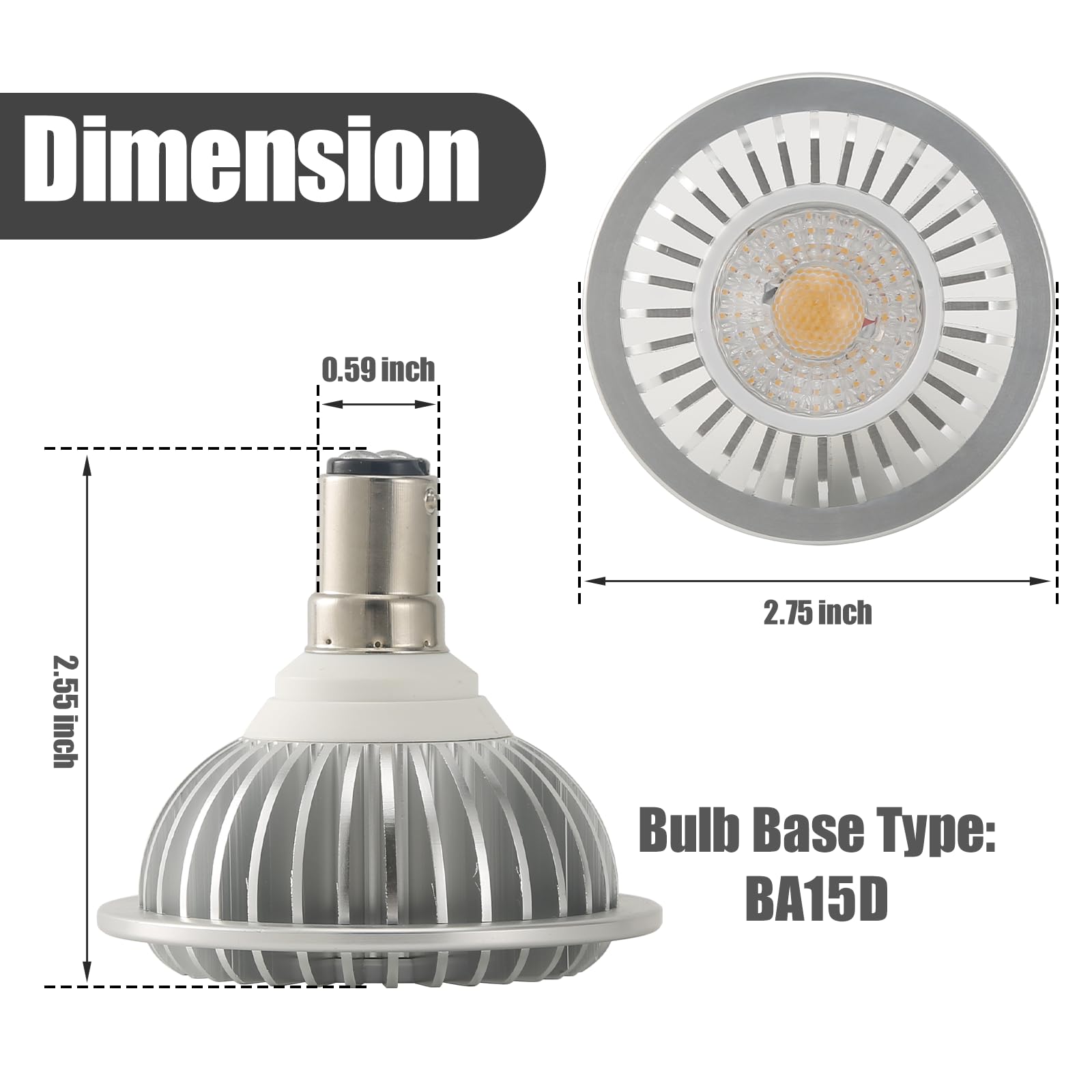 AR70 LED Light Bulb BA15D B15 Base, AC/DC12V Input, 7W 500lm for Home Household Commercial Lighting, 50W V1171-CX-AMUS-AAEECB007-4