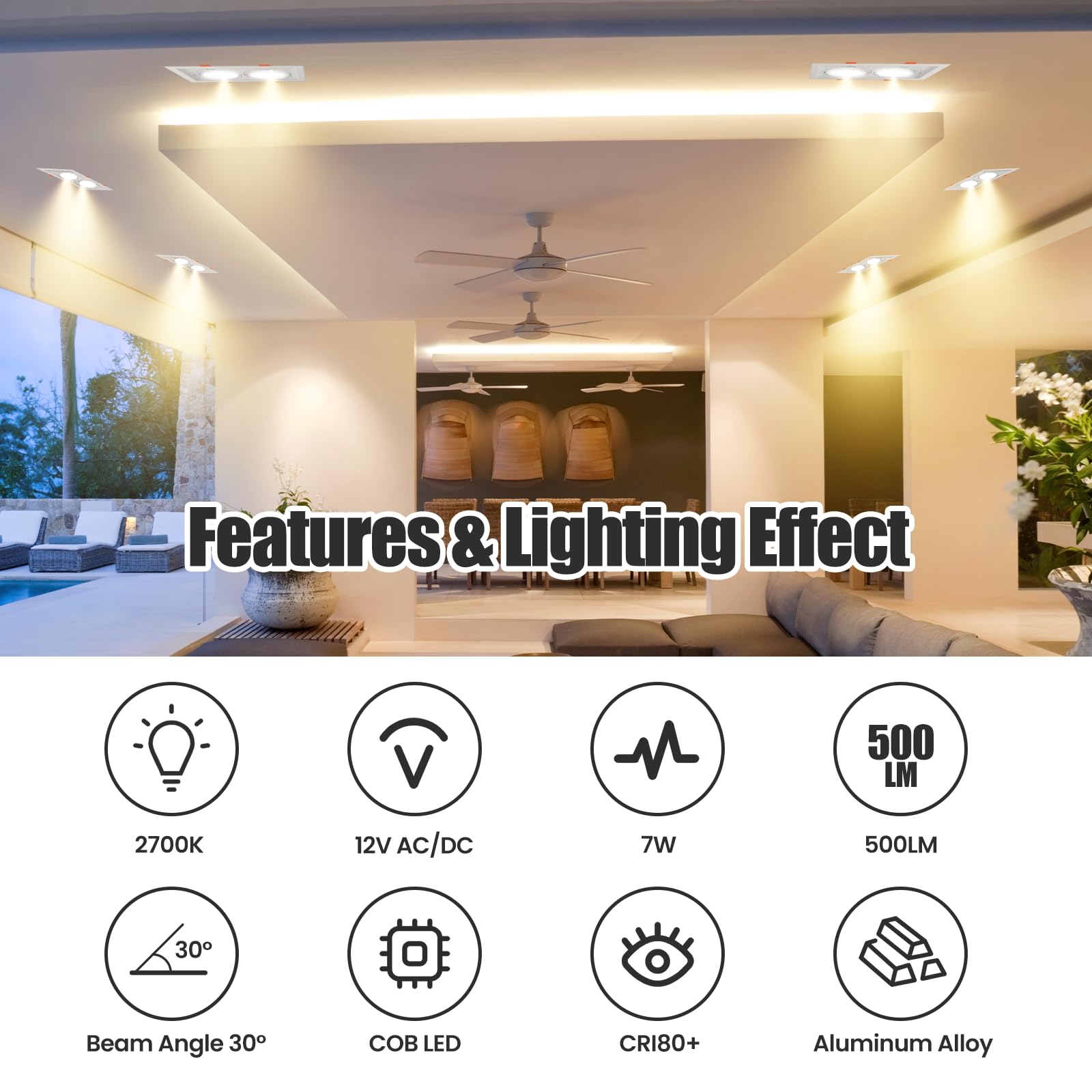 AR70 LED Light Bulb BA15D B15 Base, AC/DC12V Input, 7W 500lm for Home Household Commercial Lighting, 50W V1171-CX-AMUS-AAEECB007-4