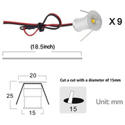 LED Small Recessed Ceiling Lights Spot Lights Downlights,IP54 Ceiling Ultra Slim 9 Pack,Small Spot Lamp with V1171-CX-BDQEFB001-10