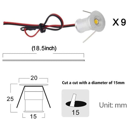 LED Small Recessed Ceiling Lights Spot Lights Downlights,IP54 Ceiling Ultra Slim 9 Pack,Small Spot Lamp with V1171-CX-BDQEFB001-10